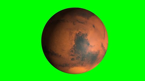 Planet in rotation on chroma key background
