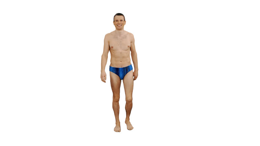 man in swimming trunks