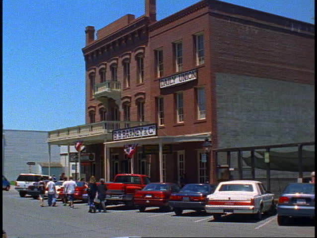 SACRAMENTO, 1999, Old Town Sacramento, wide shot, old store fronts