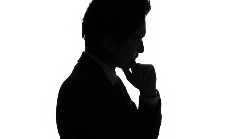 Silhouette of thinking man. Royalty-Free Stock Footage #1011536009
