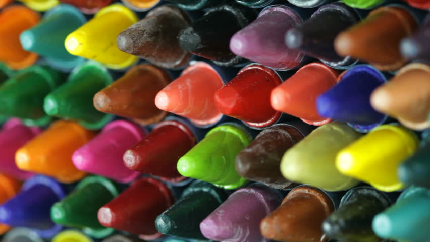 color crayons rotating macro detail
