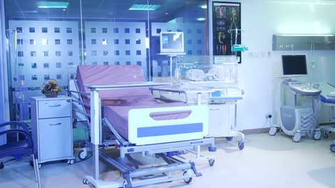 Hospital Birth Room with Baby Incubator