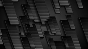 Black technology geometrical abstract motion design. Seamless looping. Video animation Ultra HD 4K 3840x2160