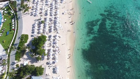 Grand Cayman Beach Aerial View. 7 Mile Beach Drone