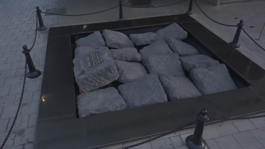 Rabin memorial in Tel Aviv 4k aerial drone footage raw ungraded / flat