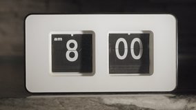 Flip clock mechanism. 8-00 AM. Editing of three shots: wide, medium and close-up. Super slow motion 240 fps.
 - Powered by Shutterstock - Get 15% off with code: PIKWIZARD15