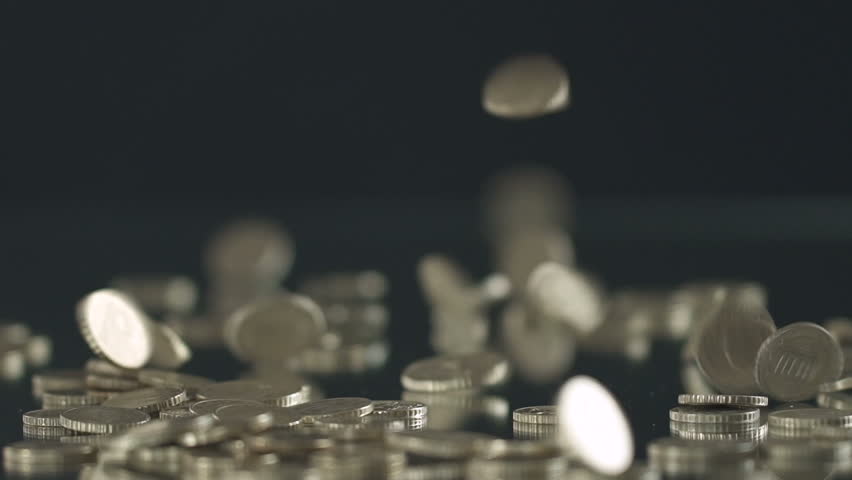 Coins falling on table, depreciation of money, personal savings, casino winnings Royalty-Free Stock Footage #1011573095