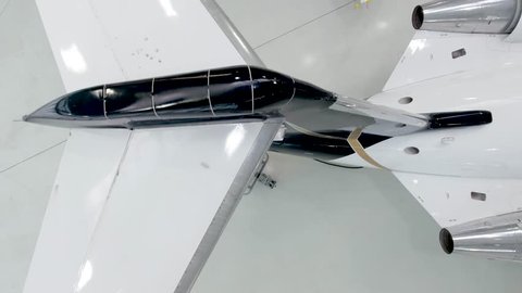 Business Privat Jet In A Aircraft Hangar 4k