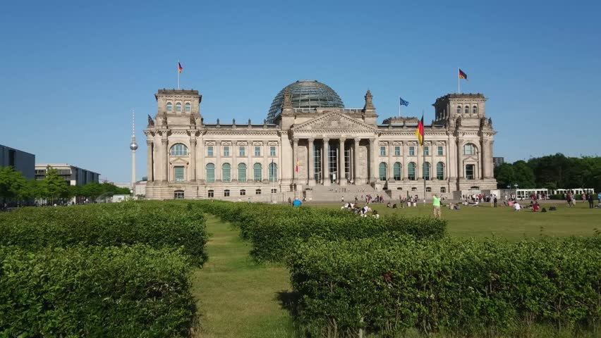 German parliament building called Reichstag - parliamentary buildings in Berlin - BERLIN / GERMANY - MAY 21, 2018