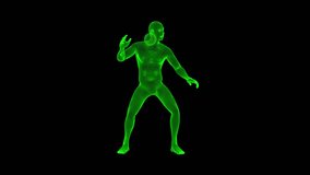 3D Green Animated Wireframe Man with Sphere Loop Graphic Element - Powered by Shutterstock - Get 15% off with code: PIKWIZARD15