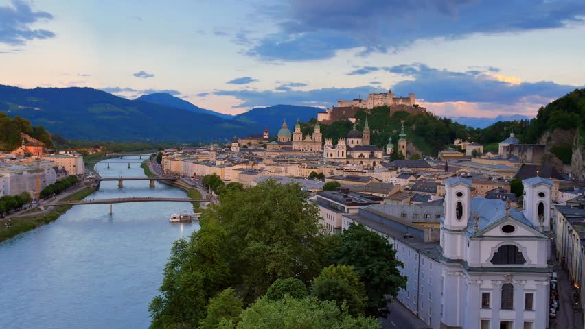 Historic town centre of Salzburg, Austria, Europe