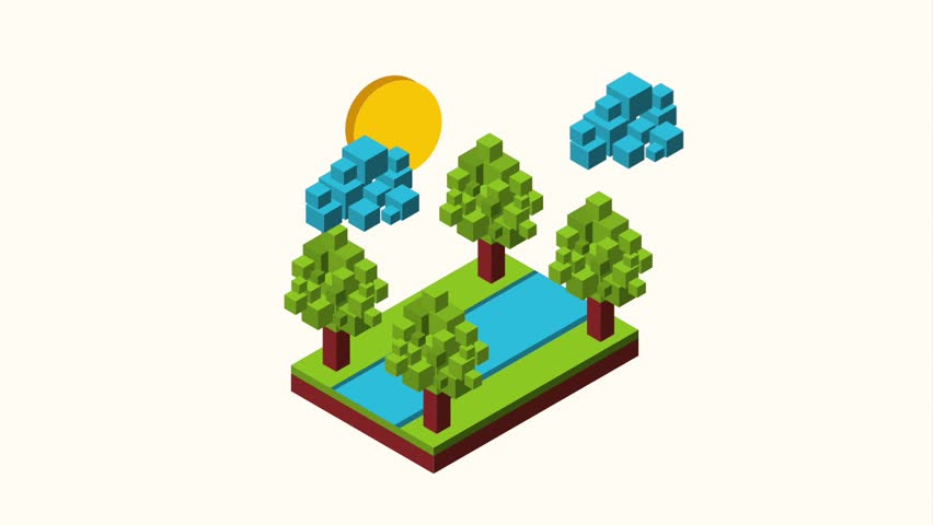 landscape isometric concept
