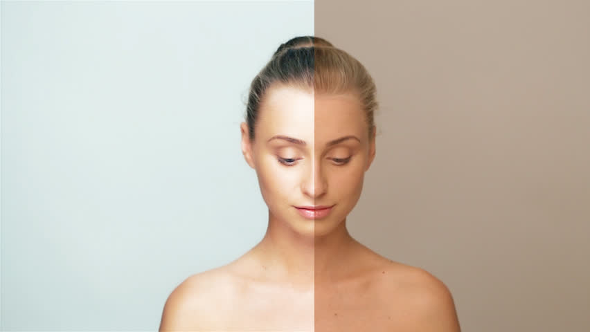 Before and after beauty retouch,  beautiful woman applying cream on her face | Shutterstock HD Video #10116101