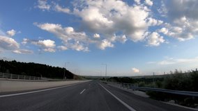 Driving on the Highway, Afternoon, Front View,  In camera Stabilizer, No post editing, 4k video 3840X2160
