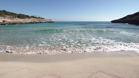 Summer sea sand beach bay at beautiful seaside on Majorca, Balearic Islands, Spain Mediterranean Sea