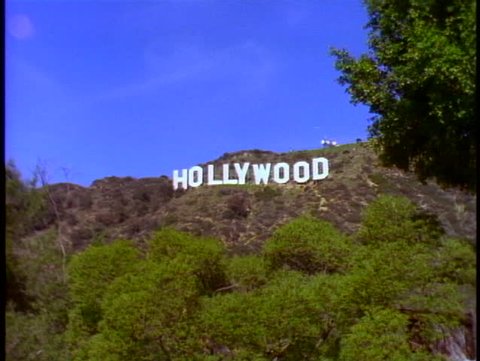 LOS ANGELES, 1999, Hollywood sign, zoom in