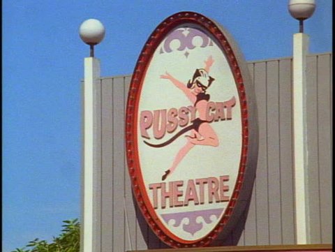 LOS ANGELES, 1999, Pussycat porno theater sign