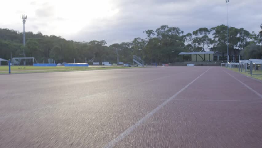 Woman sprinting in 100 frames