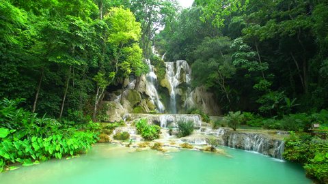 Scenic Kuang Si Water Falls near Luang Prabang - Laos