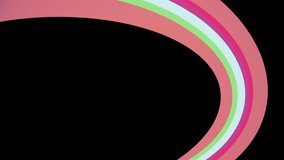 Soft colors flat rainbow frame curved candy line seamless loop abstract shape animation background new quality universal motion dynamic animated colorful joyful video footage