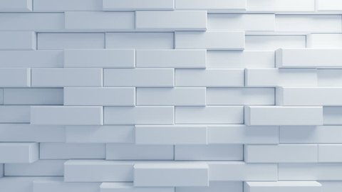 Beautiful White Bricks Moving in the Wall in Seamless 3d Animation. Abstract Motion Design Background. Computer Generated Process. 4k UHD 3840x2160.