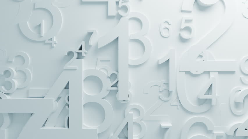 Beautiful White Numbers on Surface Moving in Looped 3d Animation. Abstract Motion Design Background. Computer Generated Process. 4k UHD 3840x2160. - Powered by Shutterstock - Get 15% off with code: PIKWIZARD15