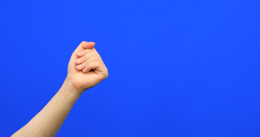 Hand with snapping fingers on blue screen background Royalty-Free Stock Footage #1011680639