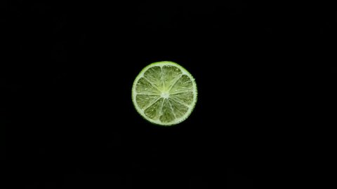 Lime Smash on Black Background 库存视频