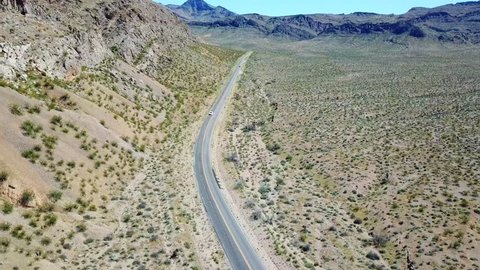 Desert Mountains with highway outside Las Vegas Nevada USA