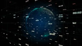 4k Digital data globe,a scientific technology data network surrounding planet earth conveying connectivity,complexity and data flood of modern digital age.Business Data,Financial figures.  - Powered by Shutterstock - Get 15% off with code: PIKWIZARD15