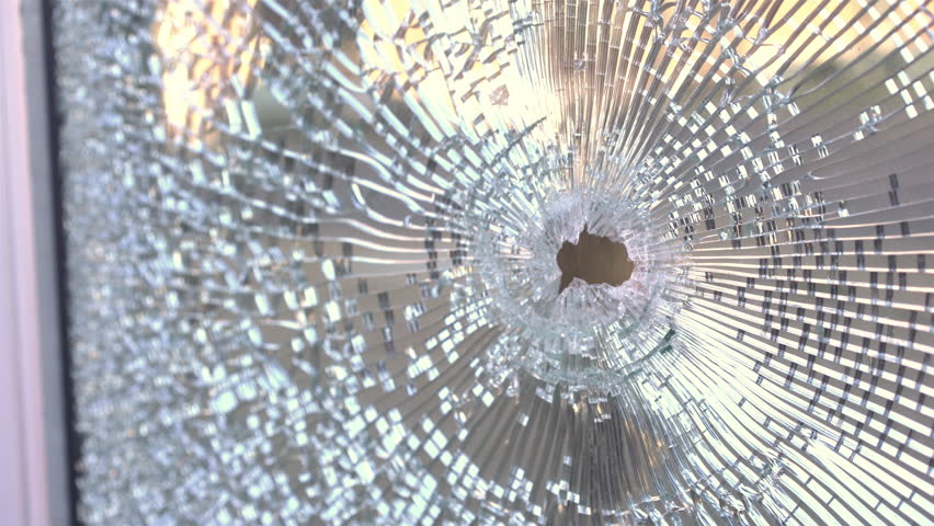 bullet hole glass door business hand Stock Footage Video (100% Royalty ...