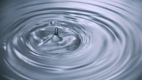 Droplet Water Breaks Surface Slow Motion Stock Footage Video (100% 