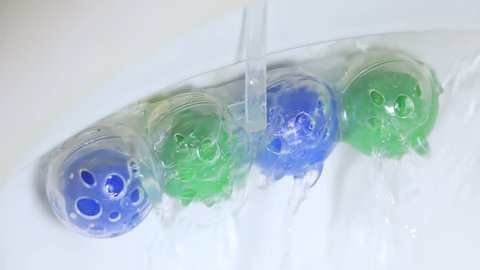 Hanging Toilet Bowl Cleaner Refreshment Toilet Stock Footage Video (100 ...