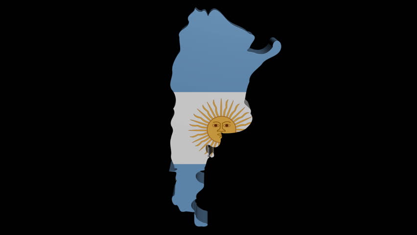planes departing Argentina map flag animation