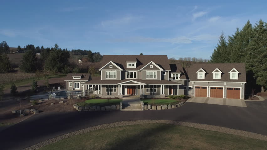 Flying into front porch of new custom home