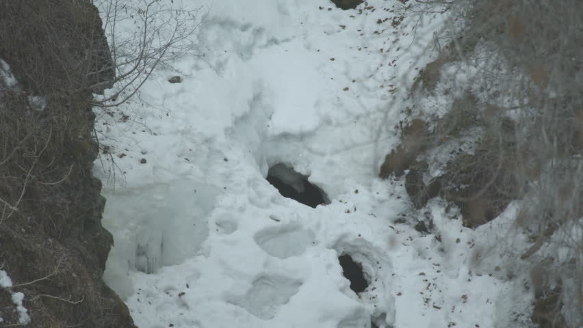 Frozen waterfall in Alaska