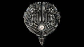 3D CYBORG BRAIN 4K animation. Perfect model for TV shows intro, transition, news, commercials, mockumentary, robot related projects etc. Includes ALPHA MATTE. - Powered by Shutterstock - Get 15% off with code: PIKWIZARD15