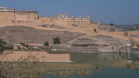 Amber fort in Jaipur, India, 4k time-lapse footage