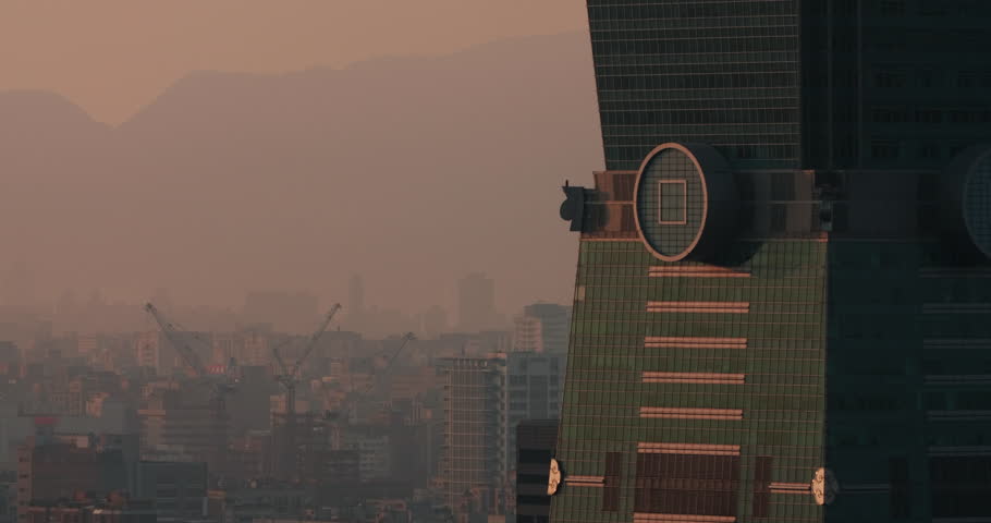 Airplane landing at Taipei Songshan Airport