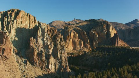 Oregon circa-2018. Aerial view of Smith Rock State Park. 