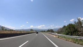 Driving on the Highway, Front View,  In camera Stabilizer, No post editing, 4k video 3840X2160