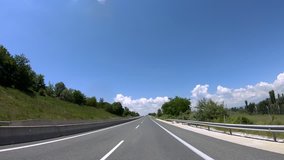 Driving on the Highway, Front View,  In camera Stabilizer, No post editing, 4k video 3840X2160