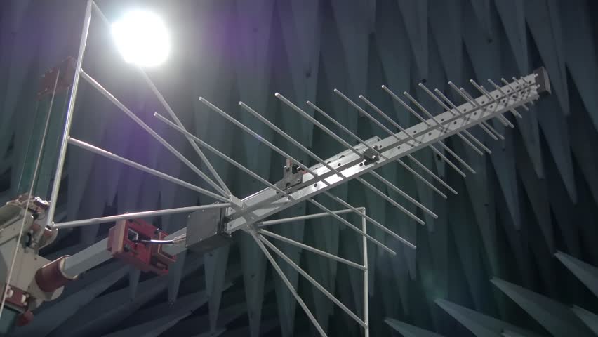 antenna for electromagnetic compatibility studies in radio-frequency anechoic chambers Royalty-Free Stock Footage #1011796661