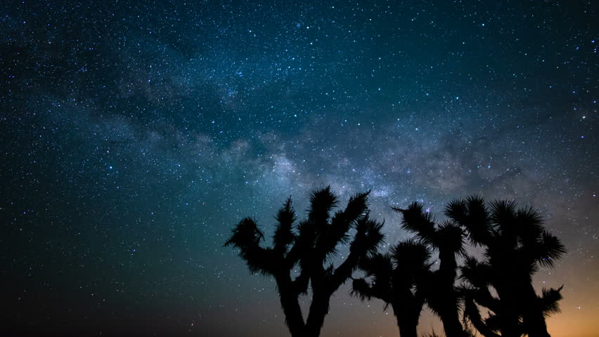 Milky Way Galaxy rises over Joshua Tree National Park California USA
