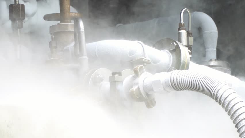 Heavy Duty Pipes and Pipe Connections for Liquid Nitrogen Pumps in Industrial Plants. 4K Resolution, Royalty-Free Stock Footage #1011843602