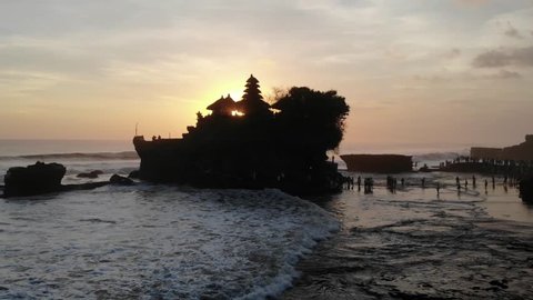 SUNSET FROM TANAH LOT  TEMPLE BALI INDONESIA