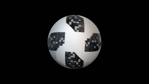3d render soccer ball element with alpha, looped