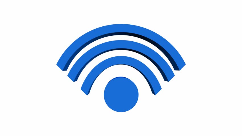 Wifi free banner, wifi antenna symbol moving on a white background, blue inscription wifi with moving letters Royalty-Free Stock Footage #1011847106