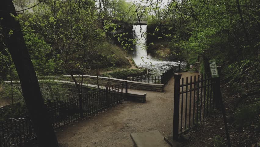 Peaceful shot moving toward Minnehaha Falls