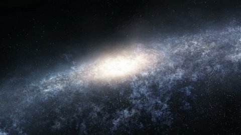 Seamlessly loopable animation of the flight into the depths of spiral galaxy